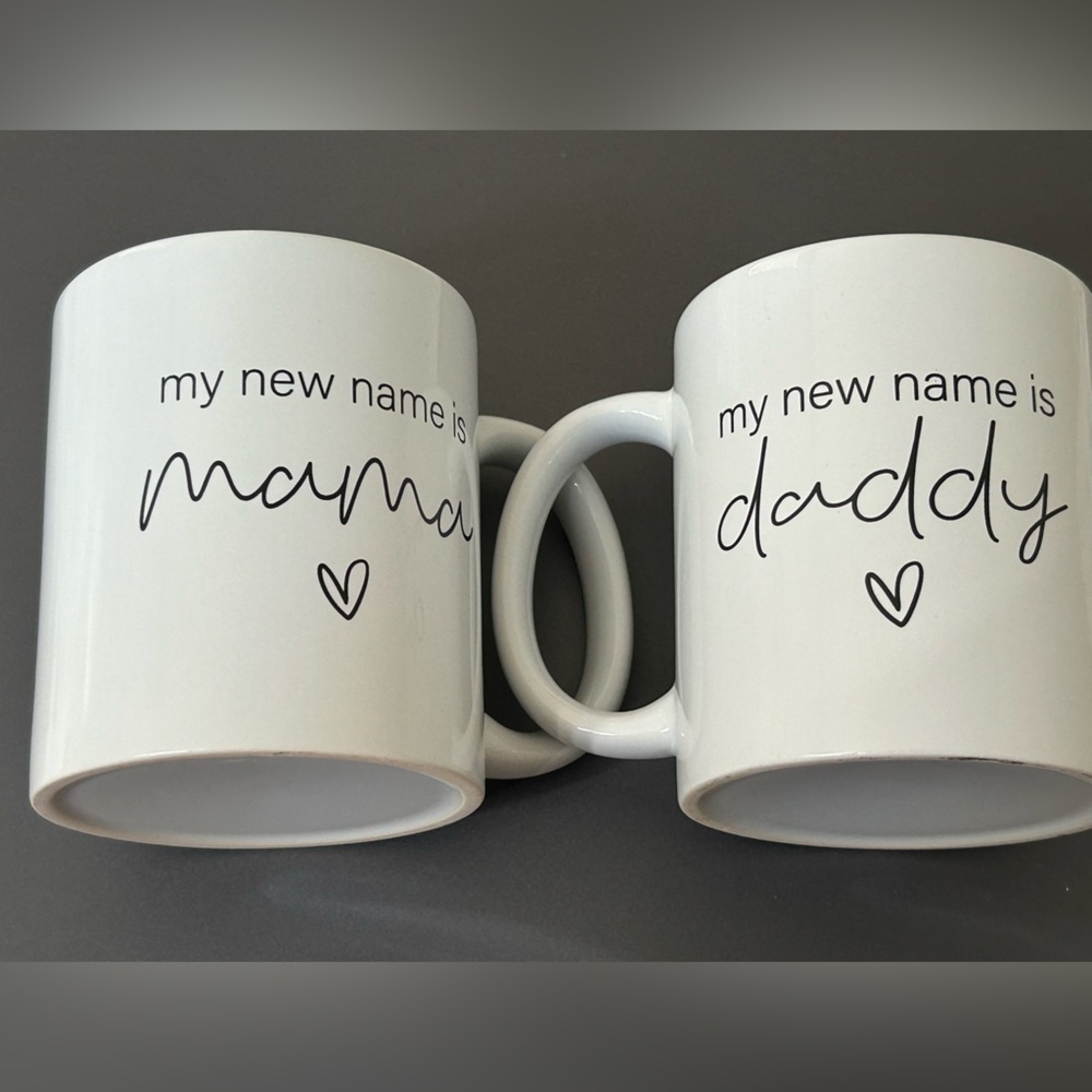 New Parents Mama AND Daddy Coffee Mug Set - New Parents Gift  - BRAND NEW